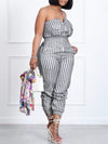 Stripe Strapless Jumpsuit